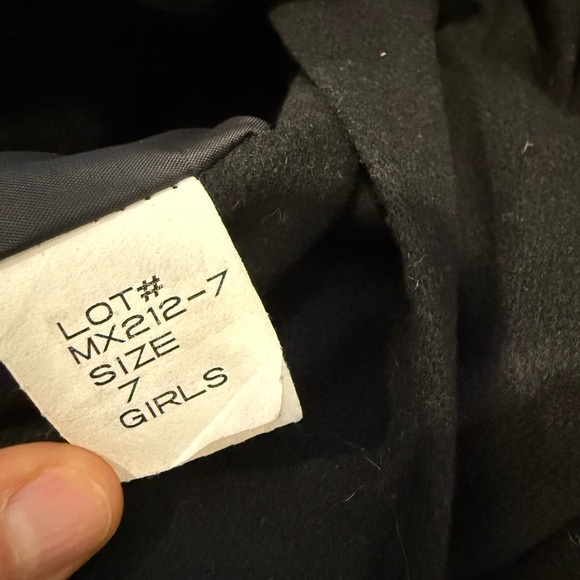 Vintage Fabulous Furs Black Wool Hooded Cape Coat Girls Size 7 - Picture 4 of 4